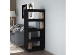 Vidaxl Scaffale/Divisorio Nero 60X35X135 Cm In Pino Massiccio - Scaffale - Librerie - Scaffale In Legno - Divisorio Per Ambienti