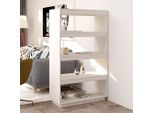 Vidaxl Libreria/Divisorio Bianco 80X35X135 Cm In Pino Massiccio - Libreria - Librerie - Libreria In Legno - Divisorio Per Ambienti