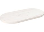 Vidaxl Piano Da Tavolo Bianco 80X40X2,5 Cm In Legno Massiccio Di Pino Ovale - Piano Da Tavolo - Piani Da Tavolo - Piano Da Tavolo In Legno - Piano Da Tavolo In Legno Massiccio