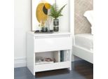 The Living Store Comodini 2 Pz. Bianco Lucido 40X30X39 Cm Materiale A Base Di Legno