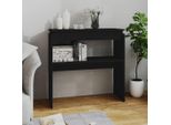 The Living Store Consolle Nera 80X30X80 Cm In Materiale Ligneo