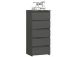 Comò CL5 40 Cm Grigio Grafite Con 5 Cassetti E Design Moderno