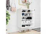 The Living Store Scarpiera Bianca 60X35X70 Cm Materiale Legno