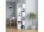 The Living Store Libreria Room Divider Bianca 60X24X186 Cm