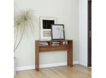 The Living Store Tavolo Consolle Look Rovere Marrone 105X30X80 Cm Materiale A Base Di Legno
