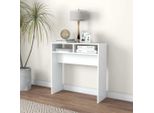 The Living Store Tavolo Consolle Bianco 78X30X80 Cm In Materiale Ligneo