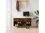 Vidaxl Panca Per Scarpe In Rovere Fumé 102X35X55 Cm - Panca Per Scarpe - Panca Per Scarpe - Panca Con Spazio Per Riporre Le Scarpe - Portascarpe