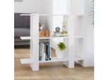 The Living Store Libreria/Divisorio Bianco Lucido 100X30X87 Cm