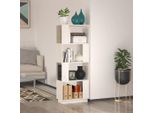 The Living Store Libreria/Divisorio Bianco 51X25X132 Cm In Legno Di Pino Massiccio