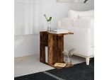 The Living Store Tavolino In Rovere Fumé 50X30X50 Cm Materiale A Base Di Legno