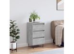 The Living Store Credenza Cemento Grigio 40X35X70 Cm Materiale A Base Di Legno
