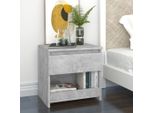 Syfax™ Comodino Grigio Cemento 40X30X39 Cm In Legno Multistrato