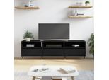 The Living Store Mobile Tv Nero 150X30X44,5 Cm Materiale In Legno
