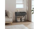 The Living Store Tavolo Consolle Grigio 76,5X40X75 Cm In Legno Di Pino Massiccio