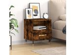 The Living Store Comodino In Rovere Fumé 40X35X47,5 Cm Materiale In Legno