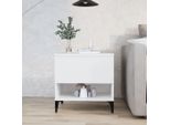 The Living Store Tavolino Bianco 50X46X50 Cm In Materiale Ligneo