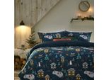 Furn - Pine - Set Di Biancheria Da Letto, Inverno RV2921 (Letto Singolo) (Blu Navy)
