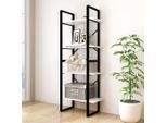 Vidaxl Libreria 4 Scomparti Bianca 60X30X140 Cm In Legno Di Pino Massello - Libreria - Librerie - Librerie - Librerie