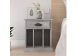 The Living Store Comodino Grigio Cemento 43X36X50 Cm