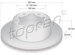 Topran 111 653 - Oe A906 423 01 12 Disco Freno, Asse Posteriore Per Sprinter (W906), Crafter (2F), Crafter (2E)