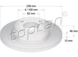 Topran 110 641 - Oe 2 415 019 Disco Freno, Asse Anteriore Per Felicia (6U), Caddy Ii (9K)