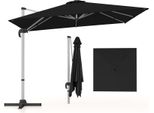 Costway Ombrellone Rettangolare 300X300Cm, Ombrellone A Sbalzo Grande Con Manovella, Ombrellone Da Giardino Inclinabile, Ruotabile A 360°, Ombrellone Da Patio, Ombrellone Da Mercato Nero