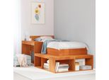Maison Exclusive - Comodino Con Scrivania Marrone Cera 222X107X75 Cm Legno Massello
