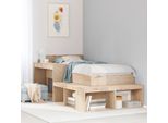 Maison Exclusive - Comodino Con Scrivania 222X107X75 Cm Legno Massello Di Pino