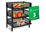 Novaliv 3 Pezzi Scaffale A Cestello Nero Scaffale A Innesto Impilabile Ed Espandibile, Scaffale Per Dispensa, Scaffale Per Alimenti, Scaffale Per Frutta Sistema Di Stoccaggio Per Cantina, Sistema Di Organizzazione Per Dispensa, Scaffale Per Bevande