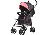 Passeggino Passeggino Da Viaggio - Schienale Regolabile - Nero/Rosa - Passeggino Leggero E Compatto Per Neonati E Bambini - Pieghevole E Portatile