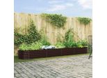Vidaxl Letto Da Giardino Rialzato Marrone 400 X 80 X 44 Cm In Acciaio