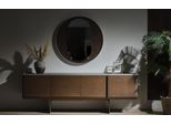 Credenza Marrone Mobili Moderni In Legno Specchio Rotondo Di Lusso Soggiorno 2Pcs