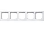 Merten 486519 Cornice M-PLAN, 5 Ingressi, Bianco Polare