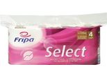Fripa 1040801 Toilettenpapier Select - 4-Lagig, GepräGt, Hochweiß, 8 Rollen à 160 Blatt