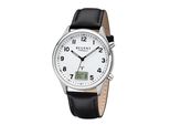 Regent Orologio Da Polso Da Uomo Radiocontrollato In Acciaio Inossidabile Analogico-Digitale Al Quarzo Cinturino In Pelle Nero BA-446