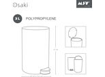 Msv "Osaki"" Cestino Per Cosmetici A Pedale Cestino Per Rifiuti - 3 Litri - Con Contenitore Interno Estraibile - Beige"