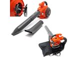 Soffiatore, Aspiratore E Trituratore Di Foglie Wiltec 3In1, Soffiatore Di Foglie Da 1 Hp Con 26Ccm, Aspirafoglie A Benzina, Trituratore Da Giardino Con Sacco Di Raccolta Da 50 L