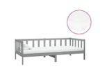 Vidaxl Letto Da Giorno Con Materasso 90X200 Cm Grigio In Legno Di Pino Massiccio