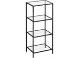 Vasagle Scaffale Da Bagno, Scaffale Da Cucina, Scaffale Da Pavimento, Scaffale Da Ingresso, Scaffale Per Piante Con 4 Ripiani In Vetro Temperato, Facile Da Montare, Soggiorno, Camera Da Letto