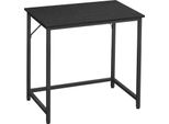 Scrivania Vasagle, Piccola Scrivania Per Computer, Ufficio Per Studio, Camera Da Letto, 50 X 80 X 76 Cm, Design Industriale, Struttura In Metallo, Nero