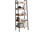 Libreria Vasagle, Scaffale A Scala Con 5 Ripiani, Scaffale Aperto In Piedi, Stretto Per Soggiorno, Camera Da Letto, Cucina, Ufficio, Struttura In Metallo, Design Industriale