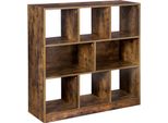 Woodvasagle Libreria Con Vani A Giorno Per Soggiorno, Camera Da Letto, Ufficio, Divisorio 97,5 X 30 X 100 Cm, Marrone Rustico