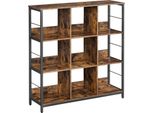 Vasagle Scaffale A 3 Livelli, Libreria A 9 Scomparti, Scaffale Cubo Per Soggiorno, Studio, Corridoio, Cucina, 100X30X103Cm