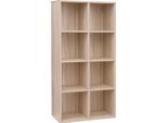 Vasagle Libreria Libreria Con 8 Scomparti Libreria Indipendente Per Ufficio, Soggiorno, Camera Da Letto, Camera Dei Bambini, Rovere