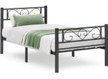 Telaio Per Letto Singolo Vasagle Telaio Per Letto In Metallo, Adatto Per Un Materasso Di 90 X 190 Cm, Per Adulti Bambini Bambini, Non è Necessaria La Molla Del Letto