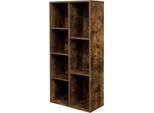Vasagle Scaffale Cubo Per Bambini Con 7 Scomparti Aperti Per Soggiorno Ufficio Camera Da Letto Divisorio 50 X 24 X 106 Cm Marrone Rustico