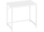 Scrivania Vasagle, Piccola Scrivania Per Computer, Ufficio Per Studio, Camera Da Letto, 50 X 80 X 76 Cm, Struttura Moderna In Metallo, Bianco Acero