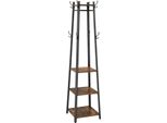 Vasagle Appendiabiti Di Design Industriale Appendiabiti A 3 Ripiani Ganci Appendiabiti Struttura Robusta In Metallo Aspetto Legno Vintage