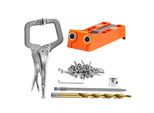Kit Di Dime Per Fori Tascabili Da 50 Pezzi - Doppio Foro Tascabile Con Punta Quadra E Morsetti A C - Dima Di Foratura Per Tassellare - Foratura Di Fori Tascabili E Angolari - Ausilio Per La Foratura Per La Lavorazione Del Legno