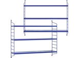 Scaffale A Muro Modulare 'SträNgnäS' Set Di 2 Acciaio 50 X 60 X 15 Cm Blu